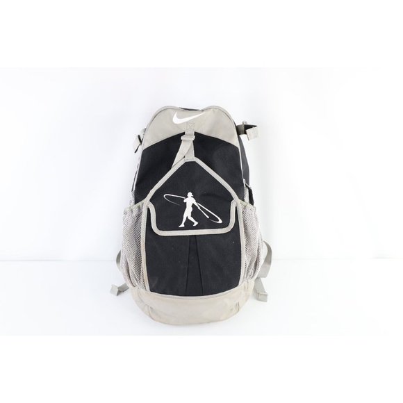 Vintage Nike Baseball Ken Griffey Jr Distressed Backpack Book Bag Carry On Gray
